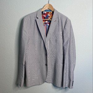 Ted Baker Classic Gray Striped Men's Blazer